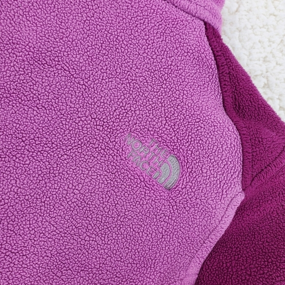 North Face Women XS Pink Purple Khumbu Zip Up Fleece Jacket Sweatshirt Flashdry - Picture 6 of 10